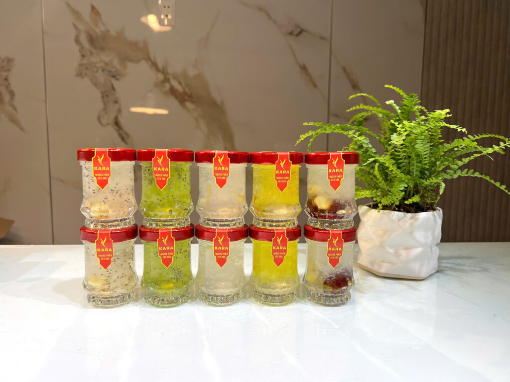 Ghi ngày chưng lên nắp; dán tem hướng dẫn 3 dòng.